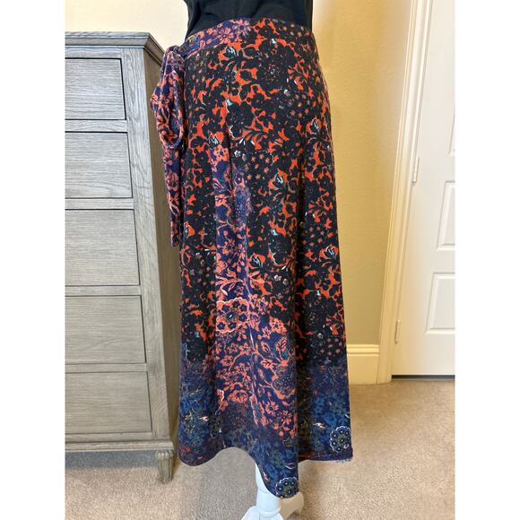Anthropologie Maeve | Floral Terry Faux Knit Wrap Skirt | Med - Picture 8 of 12